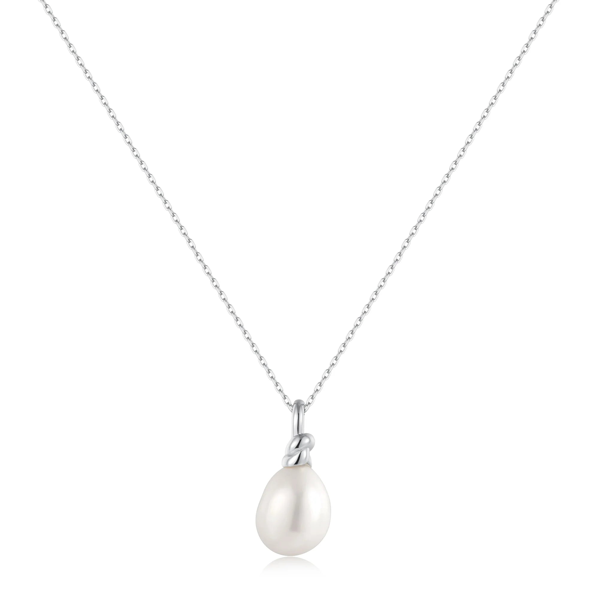 infinity pendant necklaces for women -Ania Haie Silver Freshwater Pearl Pendant Necklace