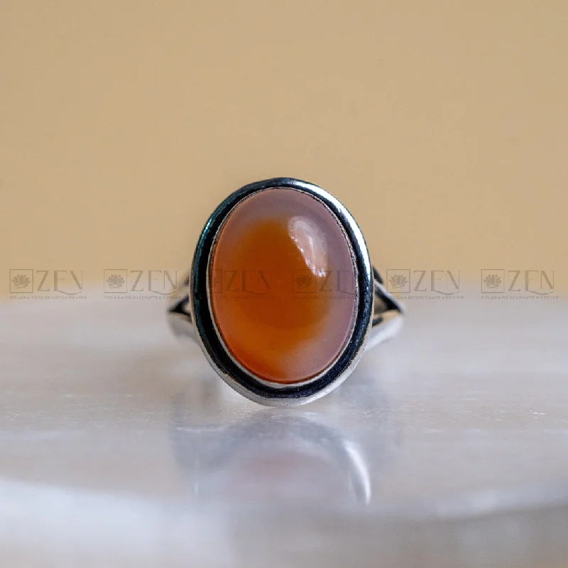 silver engagement rings -Red Carnelian Ring