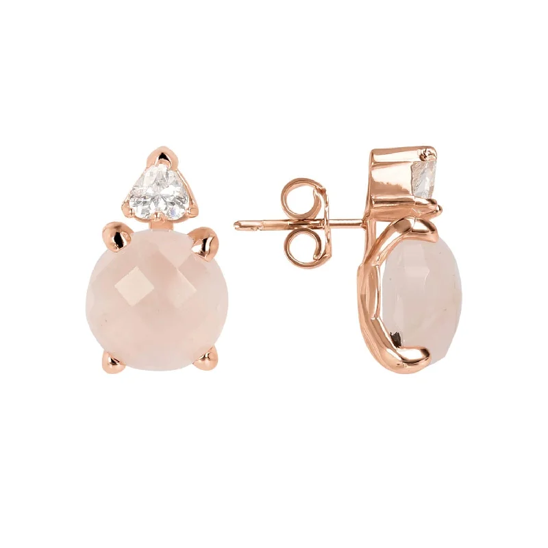 drop earrings for women -Bronzallure Felicia CZ Button Earrings