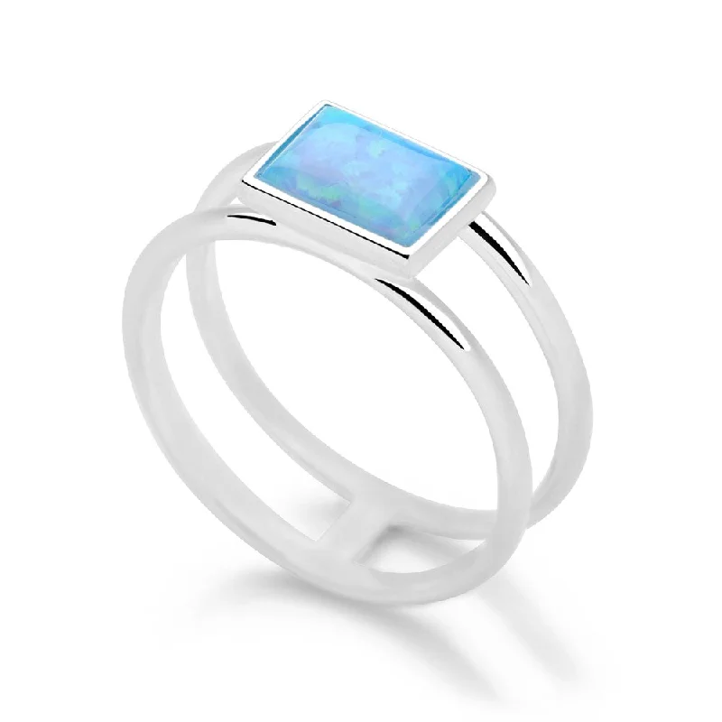 adjustable wedding rings -Opal Cushion Ring