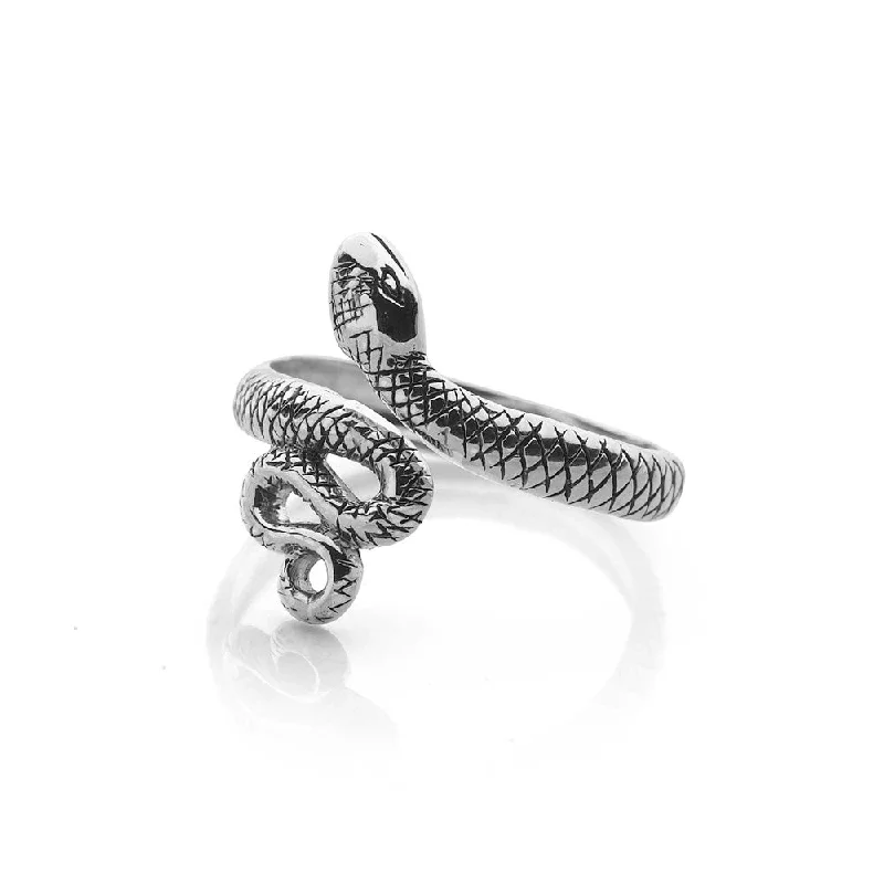 luxury sapphire rings -Silver Serpent Toe Ring