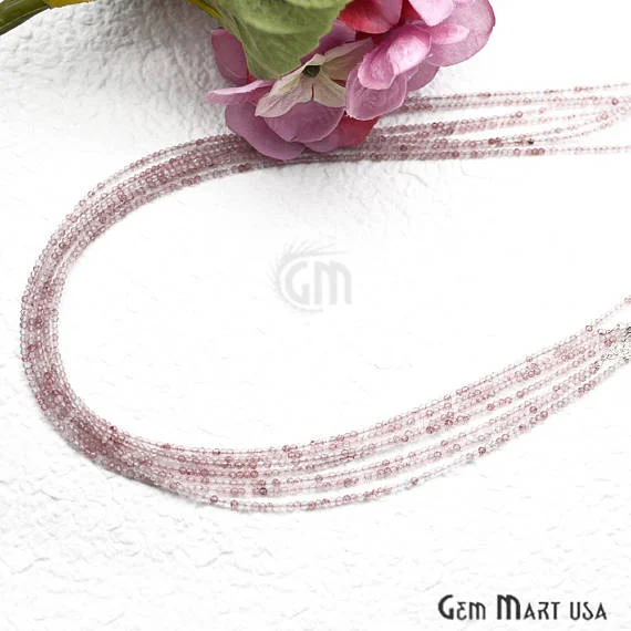 wedding necklaces for women -Shaded Rose Quartz Bead Chain, Silver Plated Jewelry Making Necklace Chain