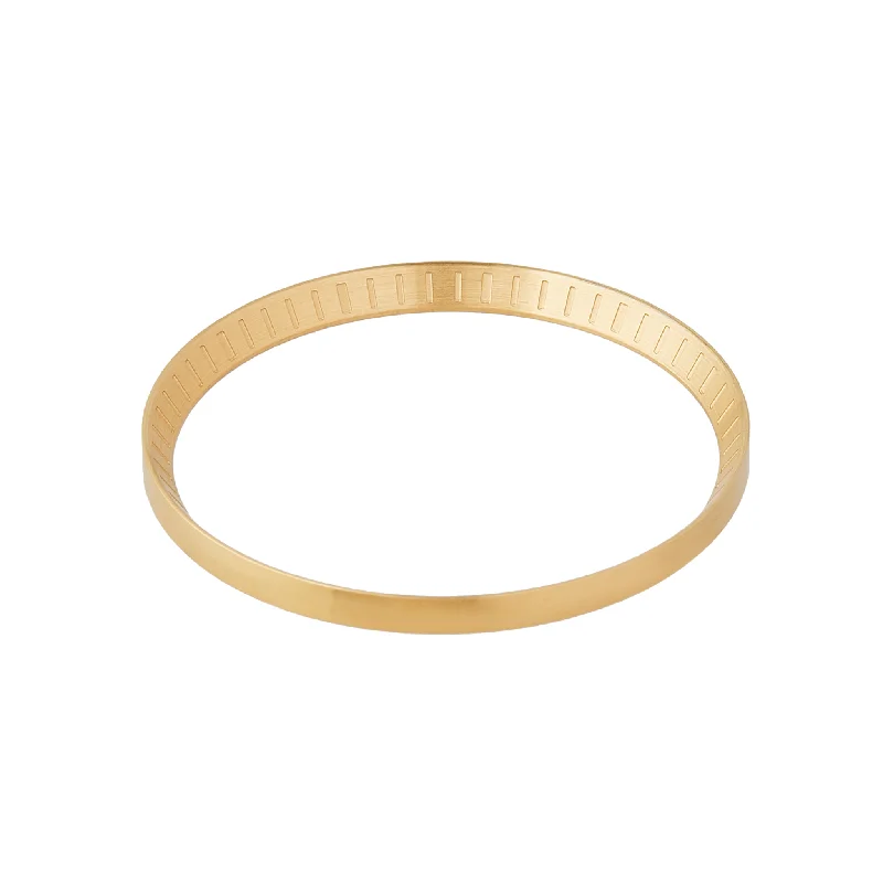 boho rings for women -SKX007/SRPD Chapter Ring: Brushed Gold Finish with Laser Etched Markers