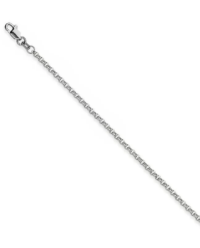 personalized pendant necklaces for women -14k White Gold Rolo Chain Necklace 1.5mm 040 Gauge