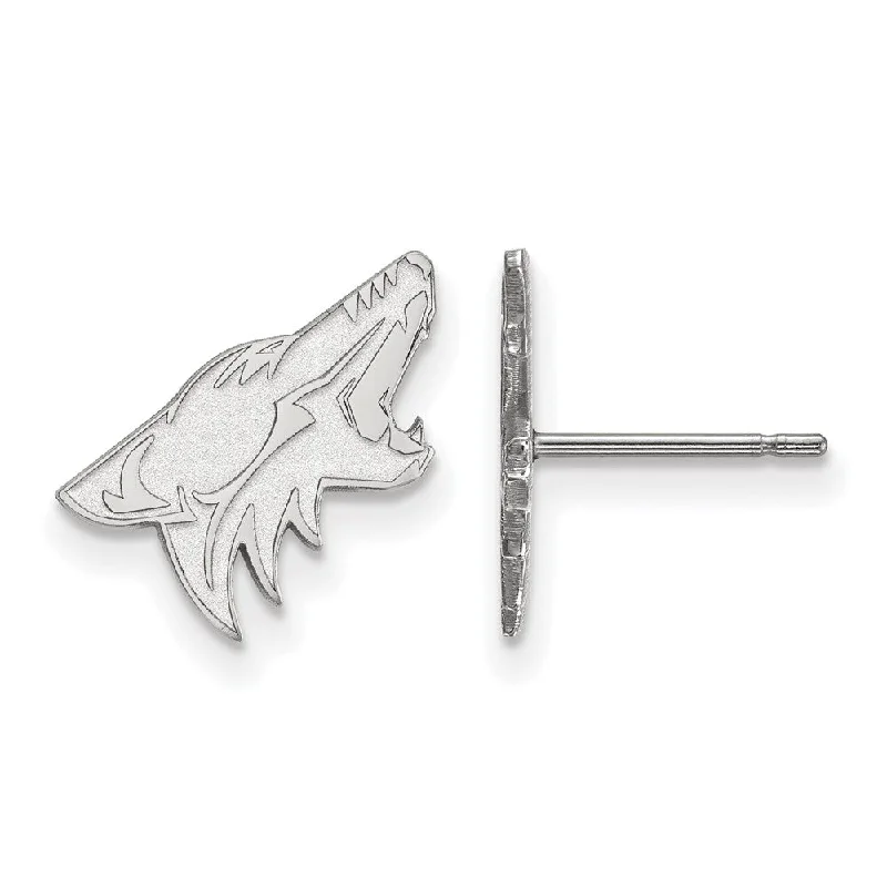 pearl stud earrings for women -Sterling Silver NHL Arizona Coyotes Small Post Earrings