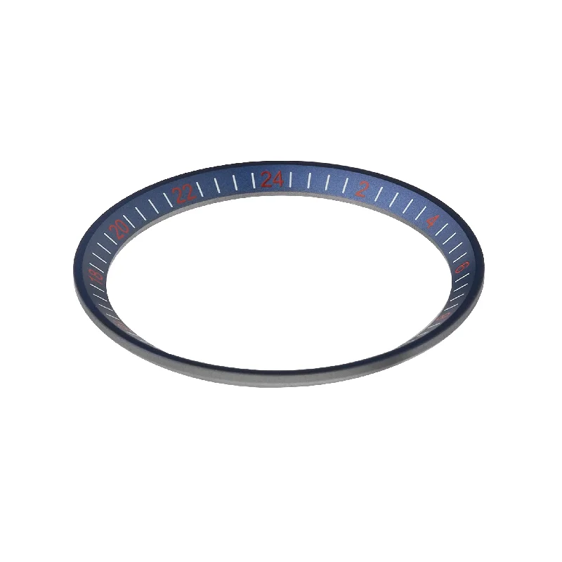 gold stacking rings -SRPE Chapter Ring: GMT Navy Finish with Red Markers