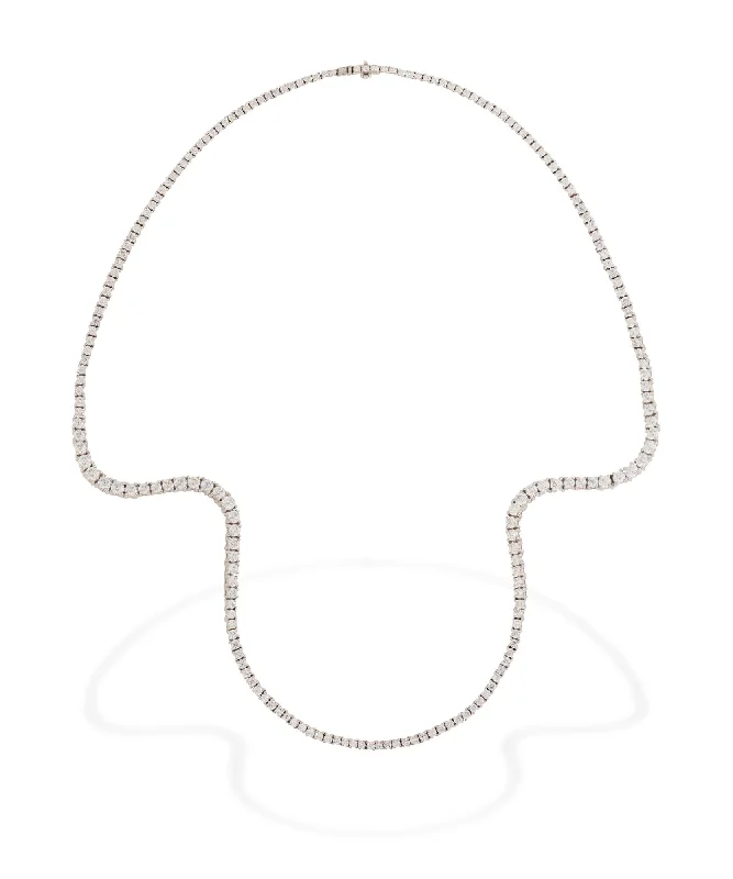 diamond necklaces for women -Aurora Pavé 18K Whitegold Necklace w. Diamonds