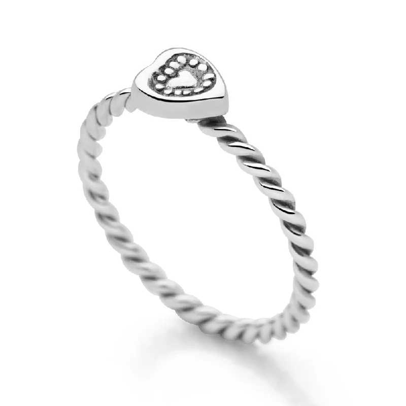 luxury diamond rings -Charmed Heart Stack Ring