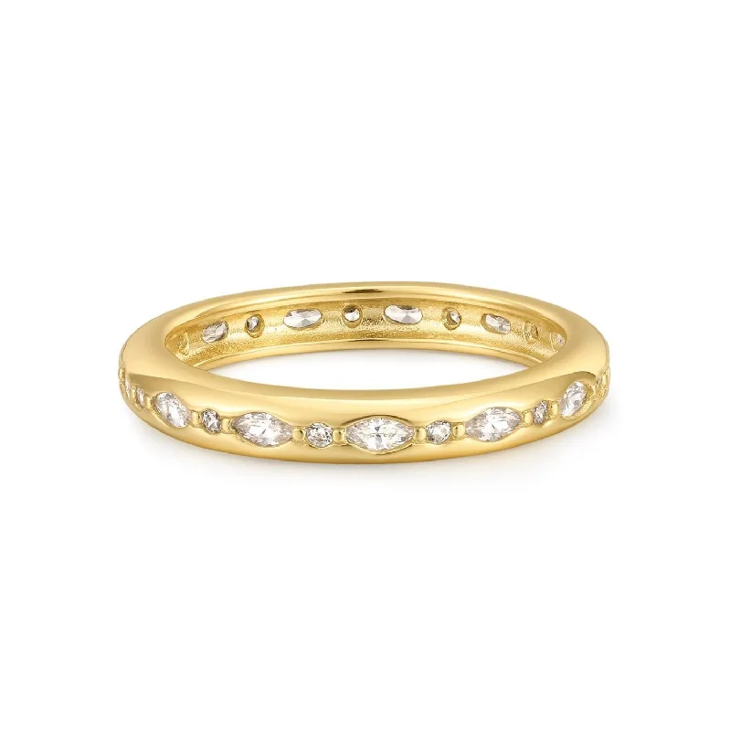 unique rings for women -Multi Shaped Cz Channel Ring