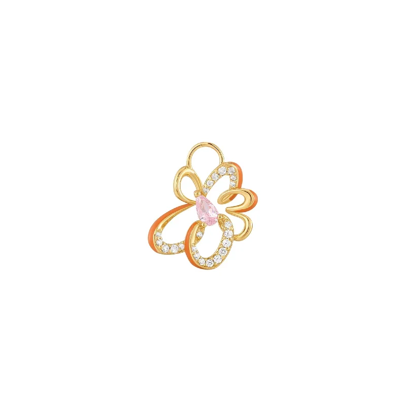 fashion earrings for women -Ania Haie Gold Flower Earring Charm