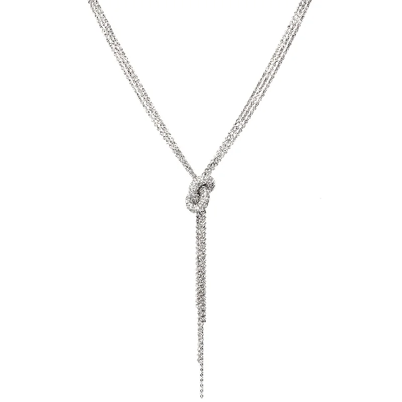 bridal choker necklaces for women -The Legacy Knot 18K Whitegold Necklace w. Diamonds