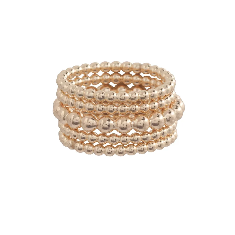 yellow gold rings for women -classic ring stack