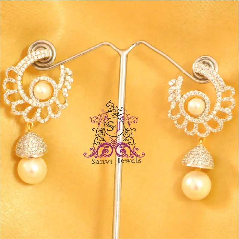 colorful earrings for women -Gorgeous Pearl Dangling Earrings