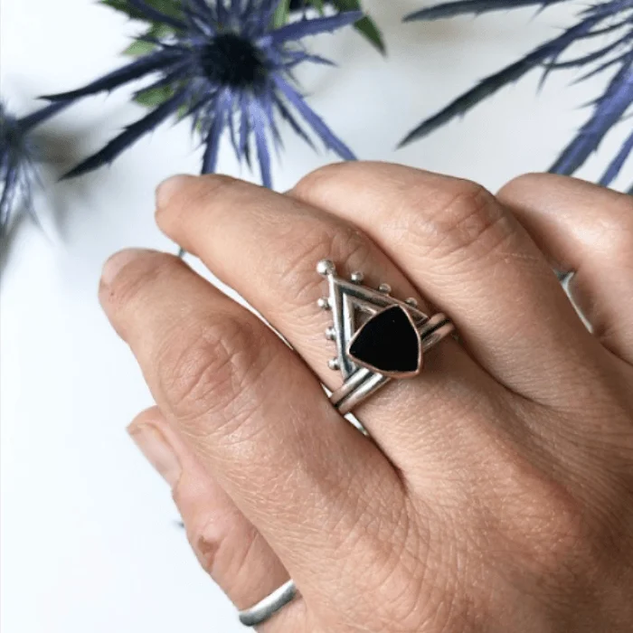 trendy rings for women -Black Onyx Ascension Ring