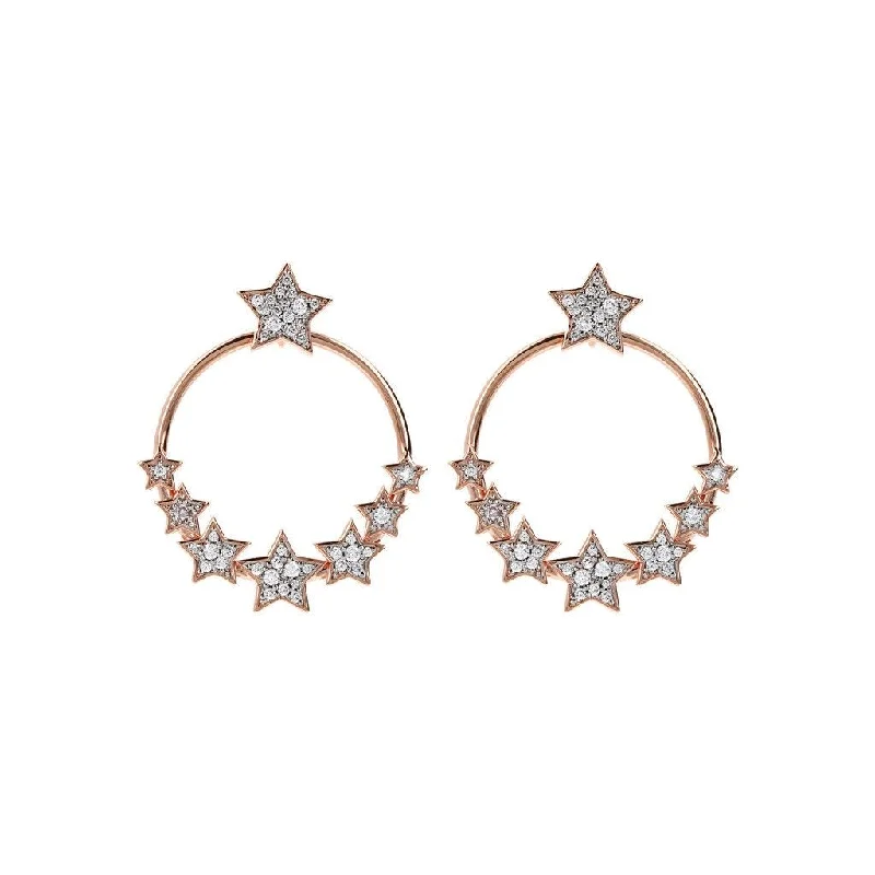 statement earrings for women -Bronzallure Hoop Earrings Stars