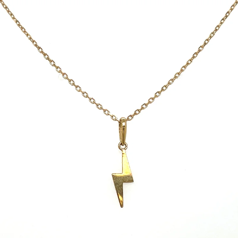 personalized gold necklaces for women -9ct Yellow Gold Lightening Bolt Necklace