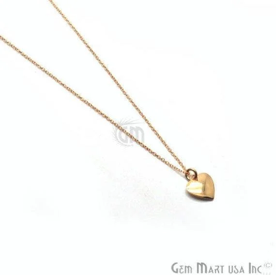 minimalistic gold necklaces for women -Heart Shape Charm Dangle Pendant 18 Inch Long Necklace Chain (Pick your Plating)