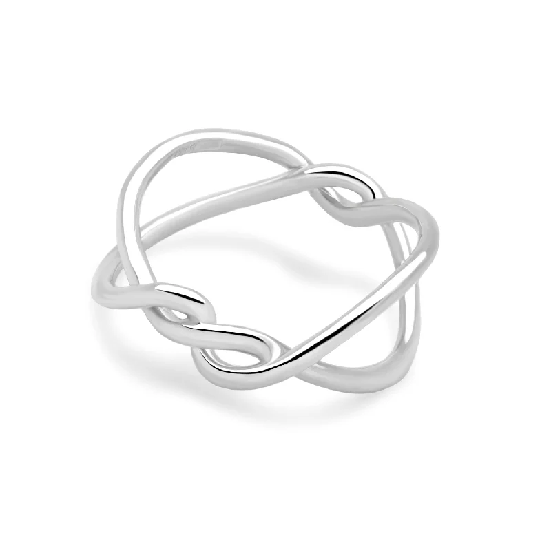 silver stacking rings -Carrick Knot Ring