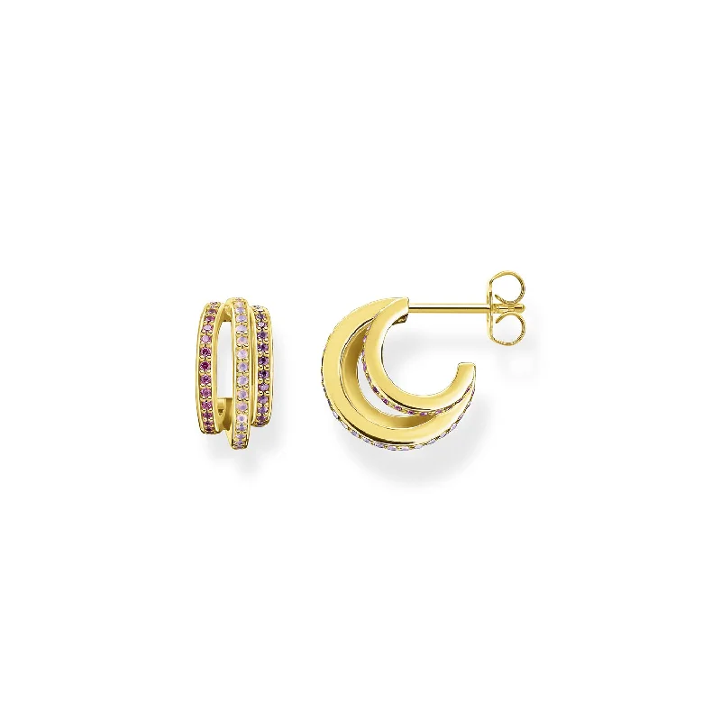 statement earrings for women -Thomas Sabo Hoop Earrings Rings Gold