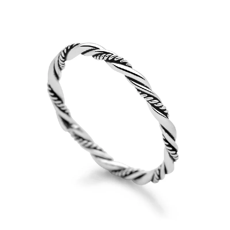 luxury rings for women -Nordic Twist Stack Ring