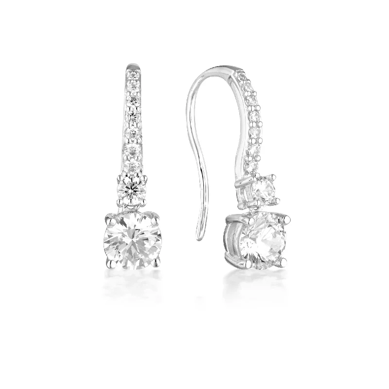 multi-strand earrings for women -GEORGINI ICONIC BRIDAL DAPHNE EARRINGS SILVER