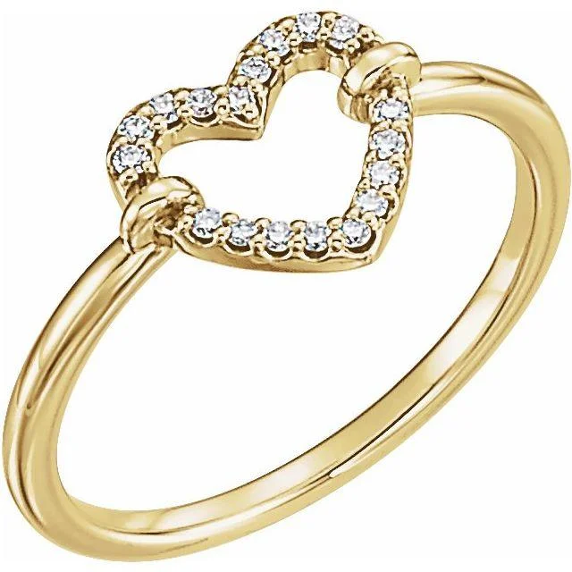 wedding bands sets for women -JDTKSP-122972 -14K 0.25 CTW Diamond Heart Ring