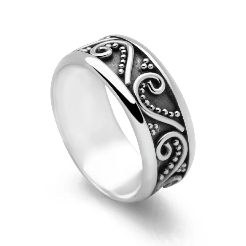 floral rings for women -Bali Stack Ring (Thick)