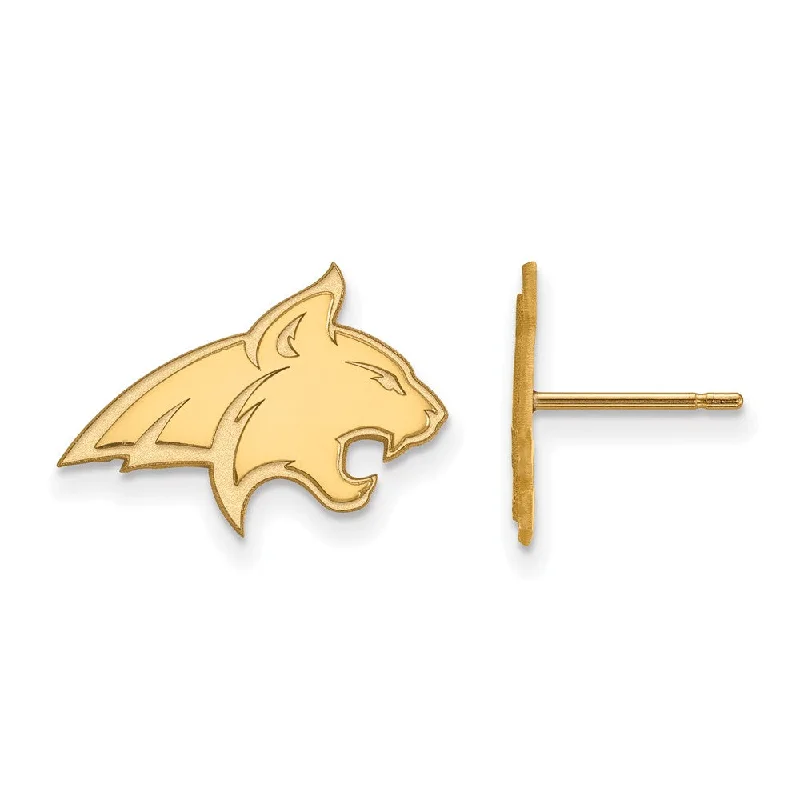 gold stud earrings for women -14k Gold Plated Silver Montana State University Post Earrings