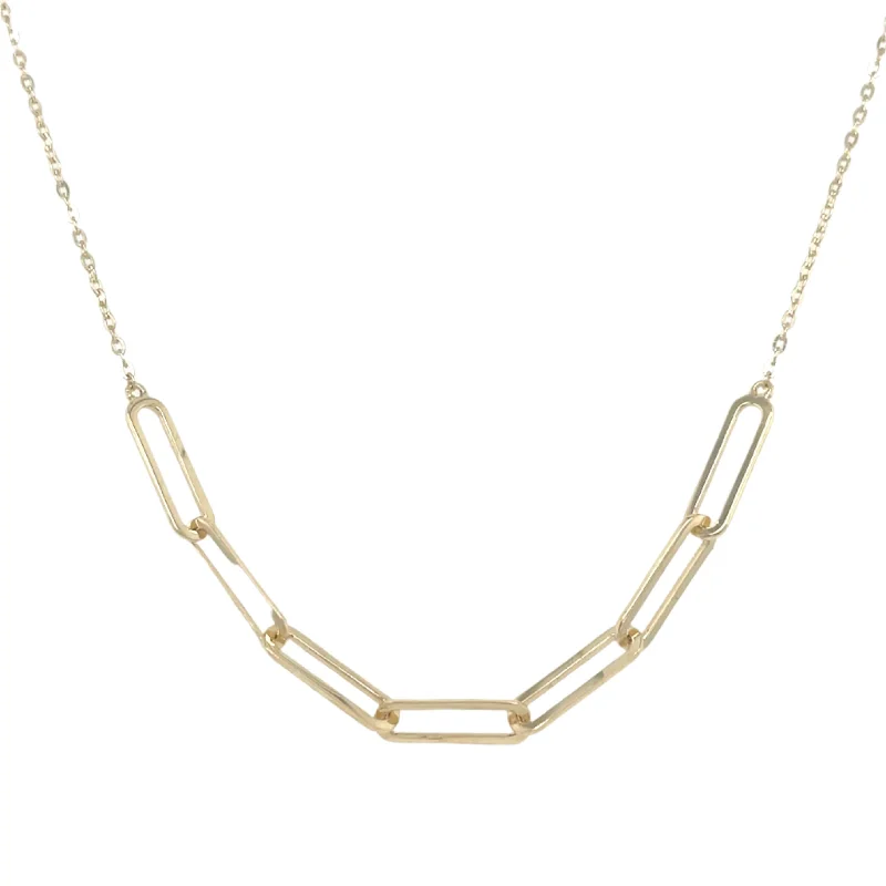 elegant necklaces for women -9ct Yellow Gold Paperclip Necklace