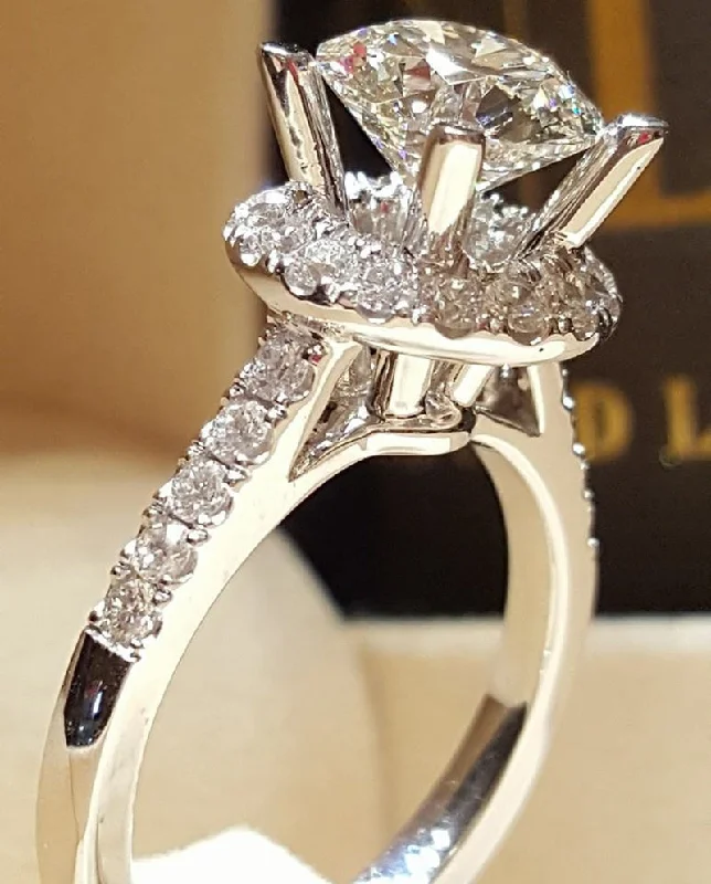 large statement rings -Beautiful 925 Sterling Silver Diamond simulation CZ Ring