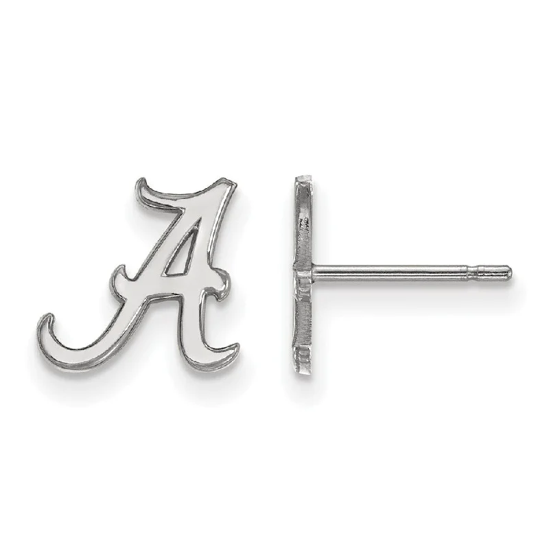 classic pearl earrings for women -14k White Gold University of Alabama XS (Tiny) 'A' Post Earrings