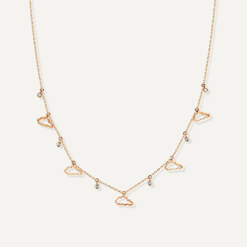 fancy gold necklaces for women -Allusia Love Five 18K Rosegold Necklace w. Diamonds