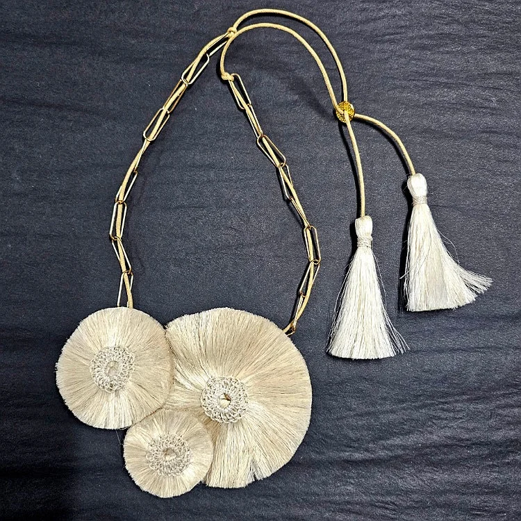 fine jewelry necklaces for women -BILUM AND BILAS STATEMENT HIBISCUS NECKLACE