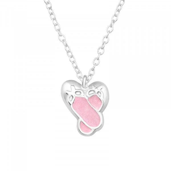 stunning necklaces for women -Childrens Sterling Silver Ballet Shoe Necklace