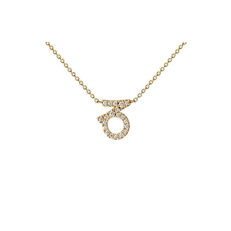 gemstone necklaces for women -Petit Sign Capricorn 18K Gold Necklace w. Diamonds