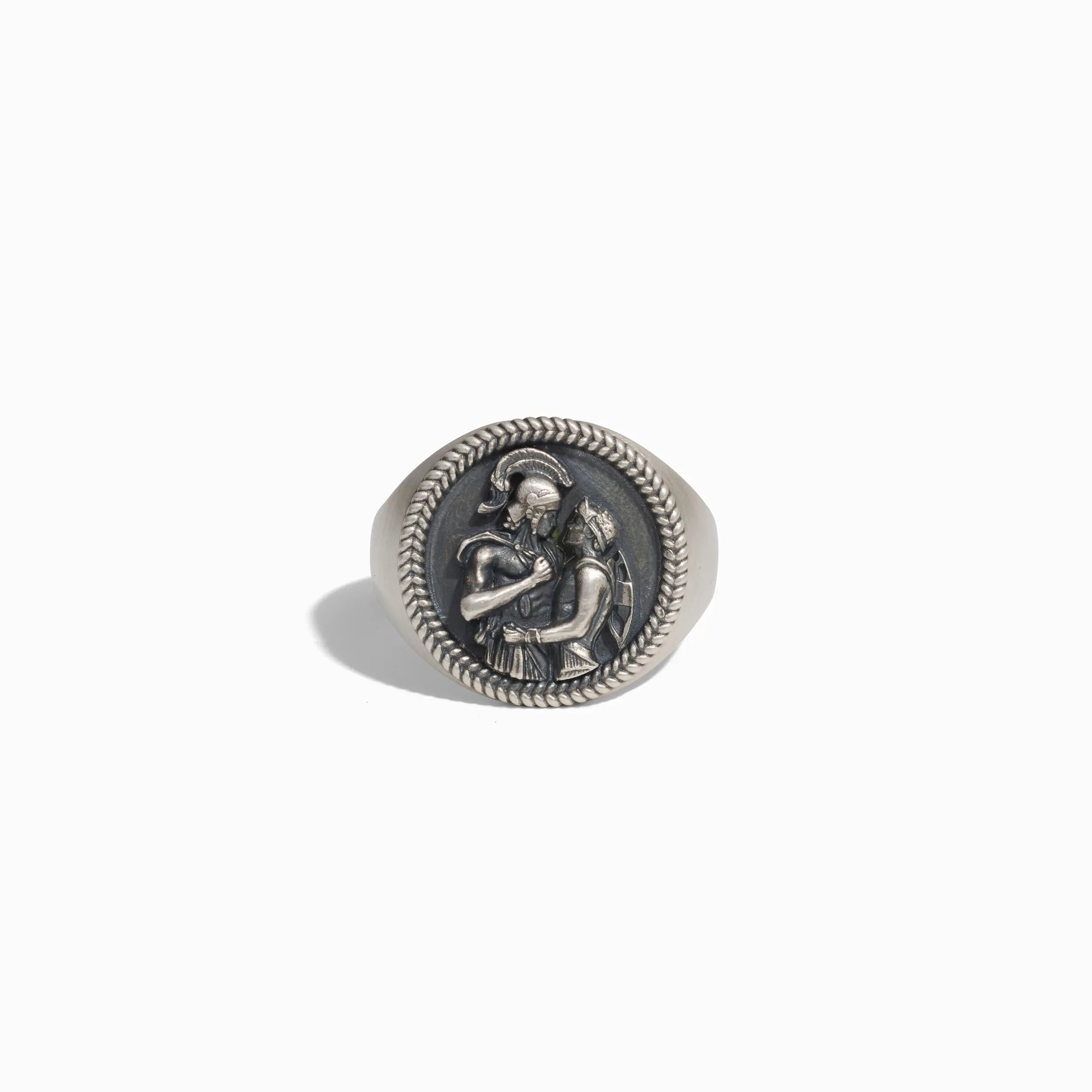 large statement rings -Gunmetal Achilles Signet Ring