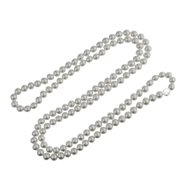 luxury necklaces for women -Wrapped Necklace w. Grey Shell Pearls