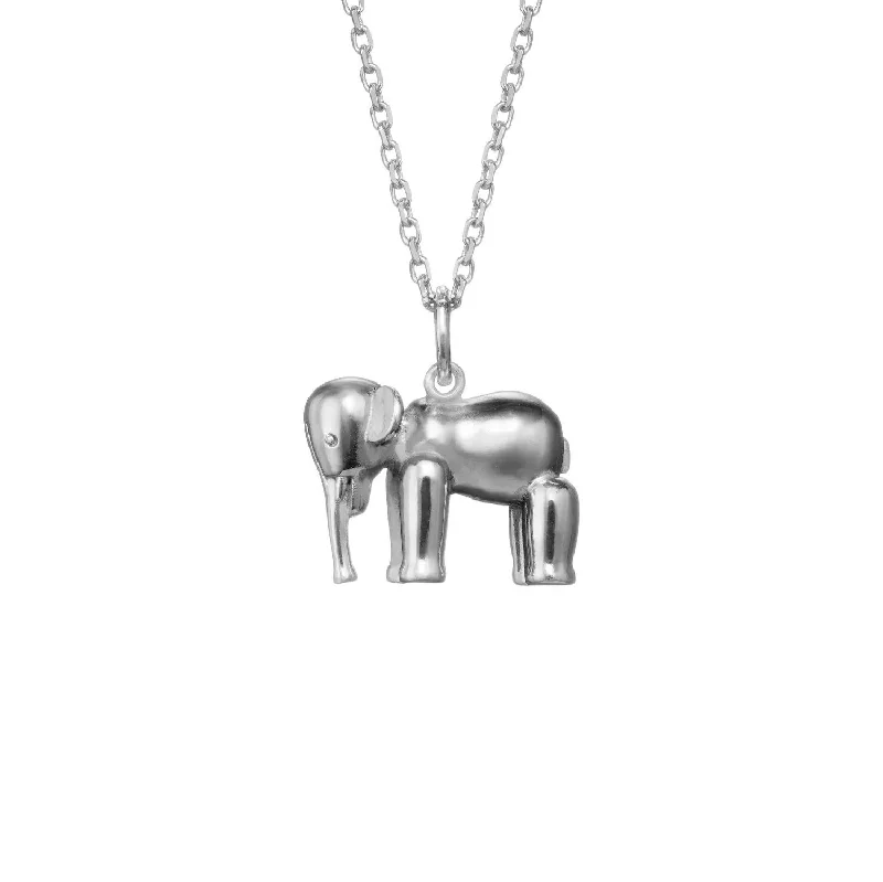 stunning necklaces for women -Elephant Silver Necklace