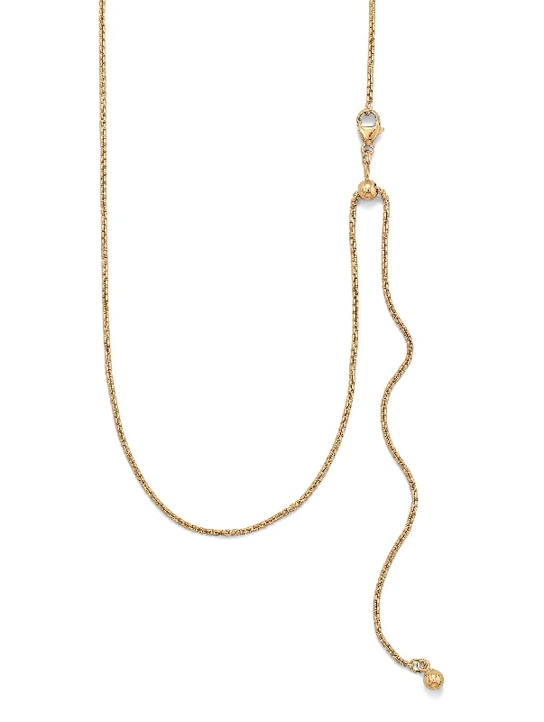 sparkling necklaces for women -14k Gold-filled Rounded Box Chain Necklace Sterling Silver Adjustable Length