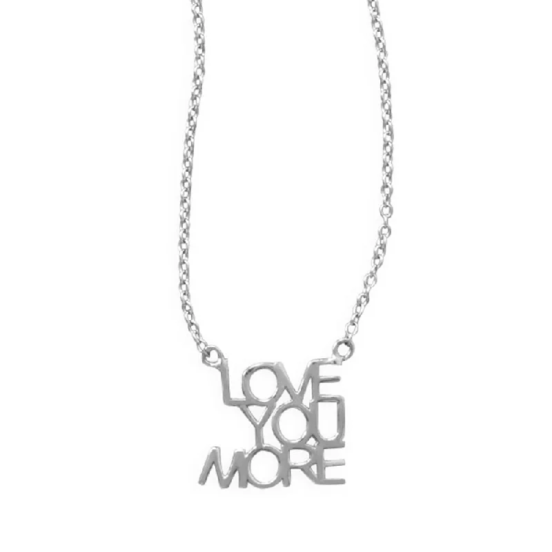 fancy gold necklaces for women -LOVE YOU MORE Necklace Rhodium on Sterling Silver - Nontarnish