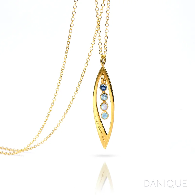 minimalistic gold necklaces for women -Mothers Birthstone Family Tree Necklace