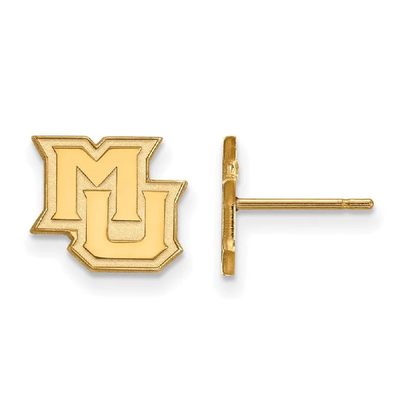 elegant earrings for women -14k Gold Plated Silver Marquette University XS (Tiny) Post Earrings