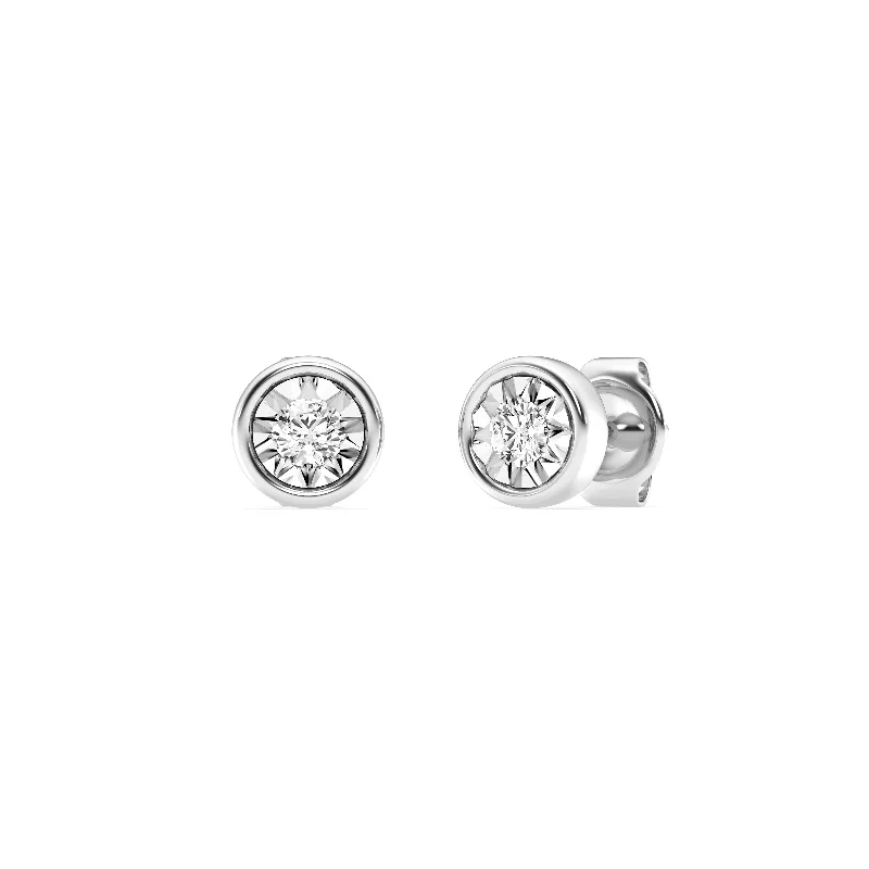 crystal earrings for women -Mirage Stud Earrings with 0.30ct of Laboratory Grown Diamonds in Sterling Silver and Platinum