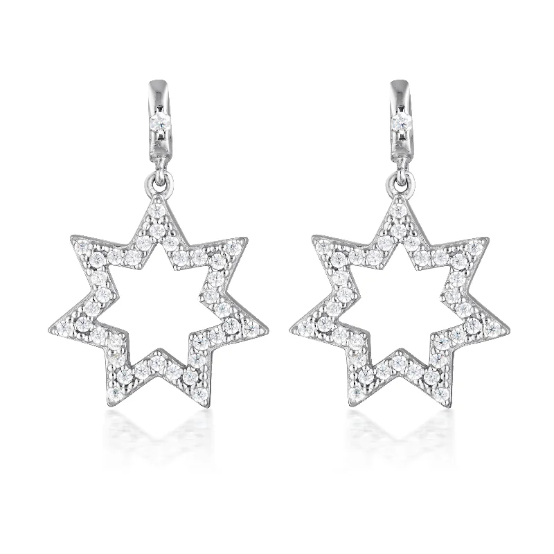 colorful earrings for women -GEORGINI COMMONWEALTH COLLECTION STAR EARRINGS SILVER