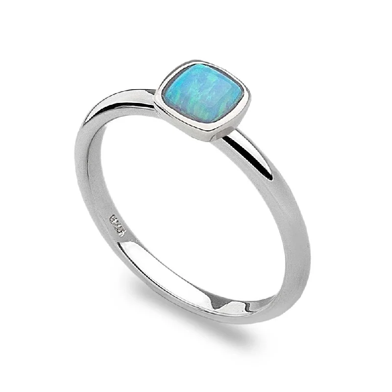 cocktail rings for women -Blue Opalite Stack Ring