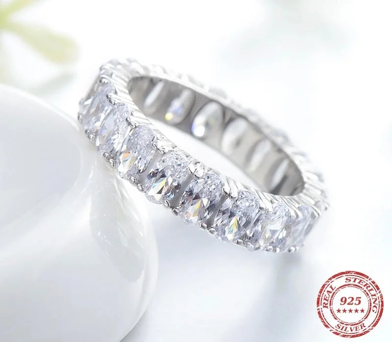 boho rings for women -100% 925 Sterling Silver Classic Luxurious AAAAA CZ Ring