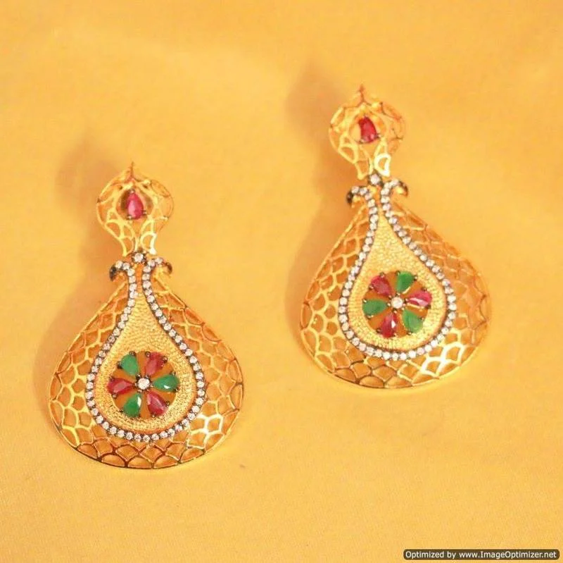 gold hoop earrings for women -Multicolor danglers-drops