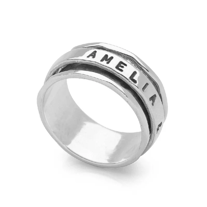 contemporary rings for women -Personalised Spin Ring