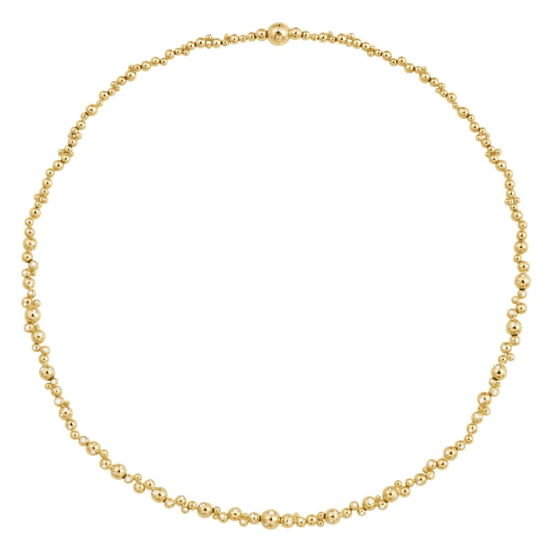 elegant necklaces for women -Moonlight Grapes Slim 18K Gold Necklace w. Diamonds