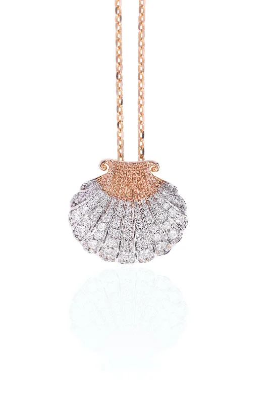 sparkling necklaces for women -Aphrodite 14K Rosegold Necklace w. Diamonds